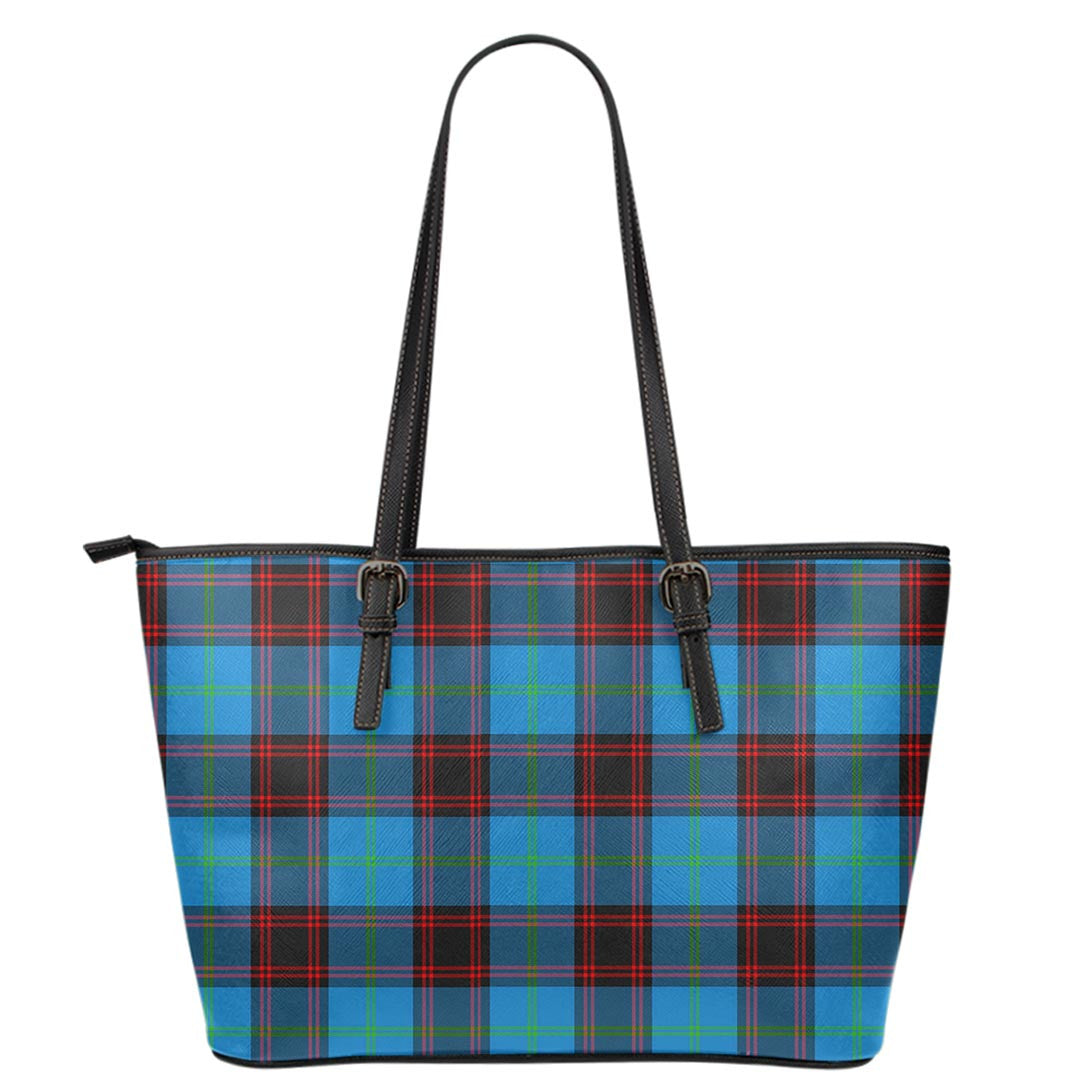 Home Ancient Tartan Plaid Leather Tote