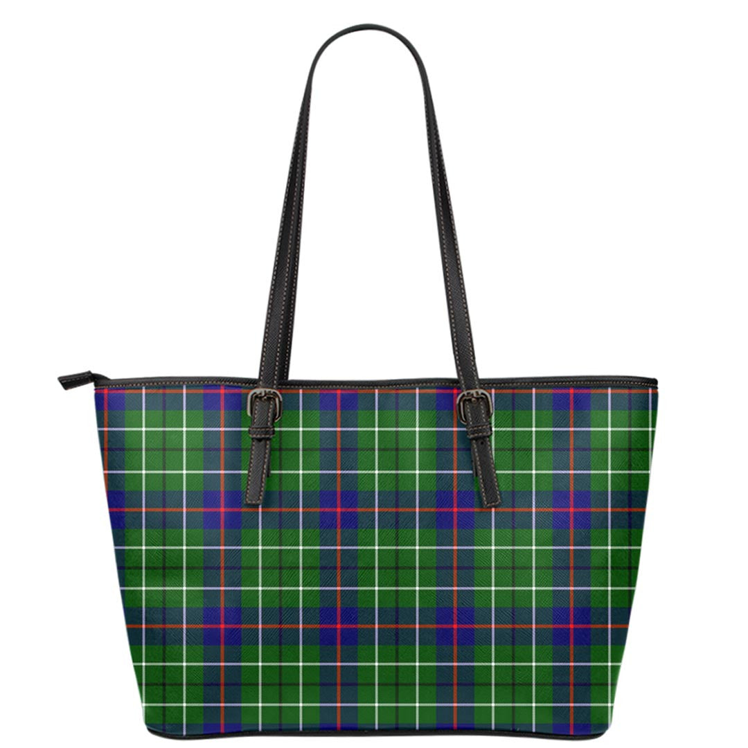 Duncan Modern Tartan Plaid Leather Tote