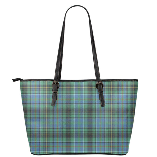 MacInnes Ancient Tartan Plaid Leather Tote