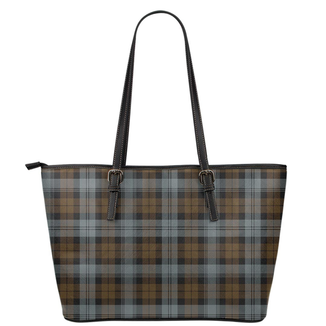 BlackWatch Weathered Tartan Plaid Leather Tote