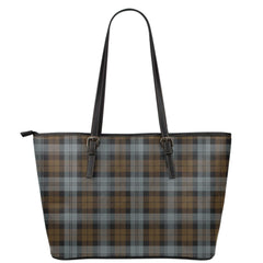 BlackWatch Weathered Tartan Plaid Leather Tote