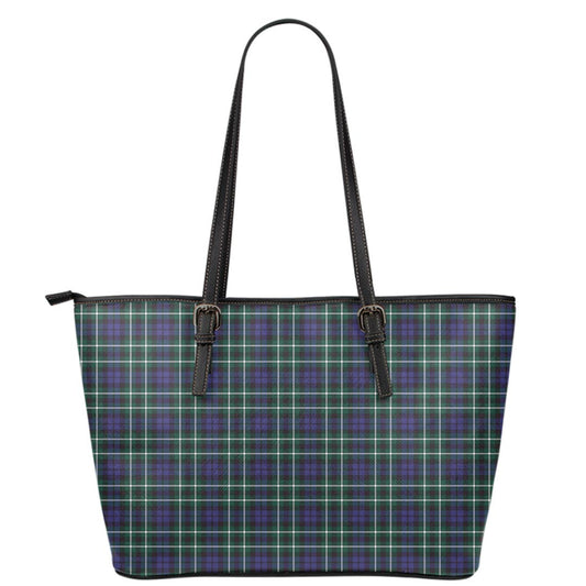 Graham of Montrose Modern Tartan Plaid Leather Tote