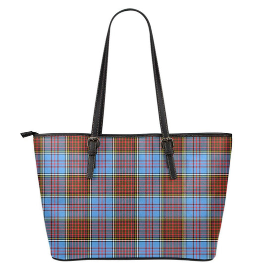 Anderson Modern Tartan Plaid Leather Tote