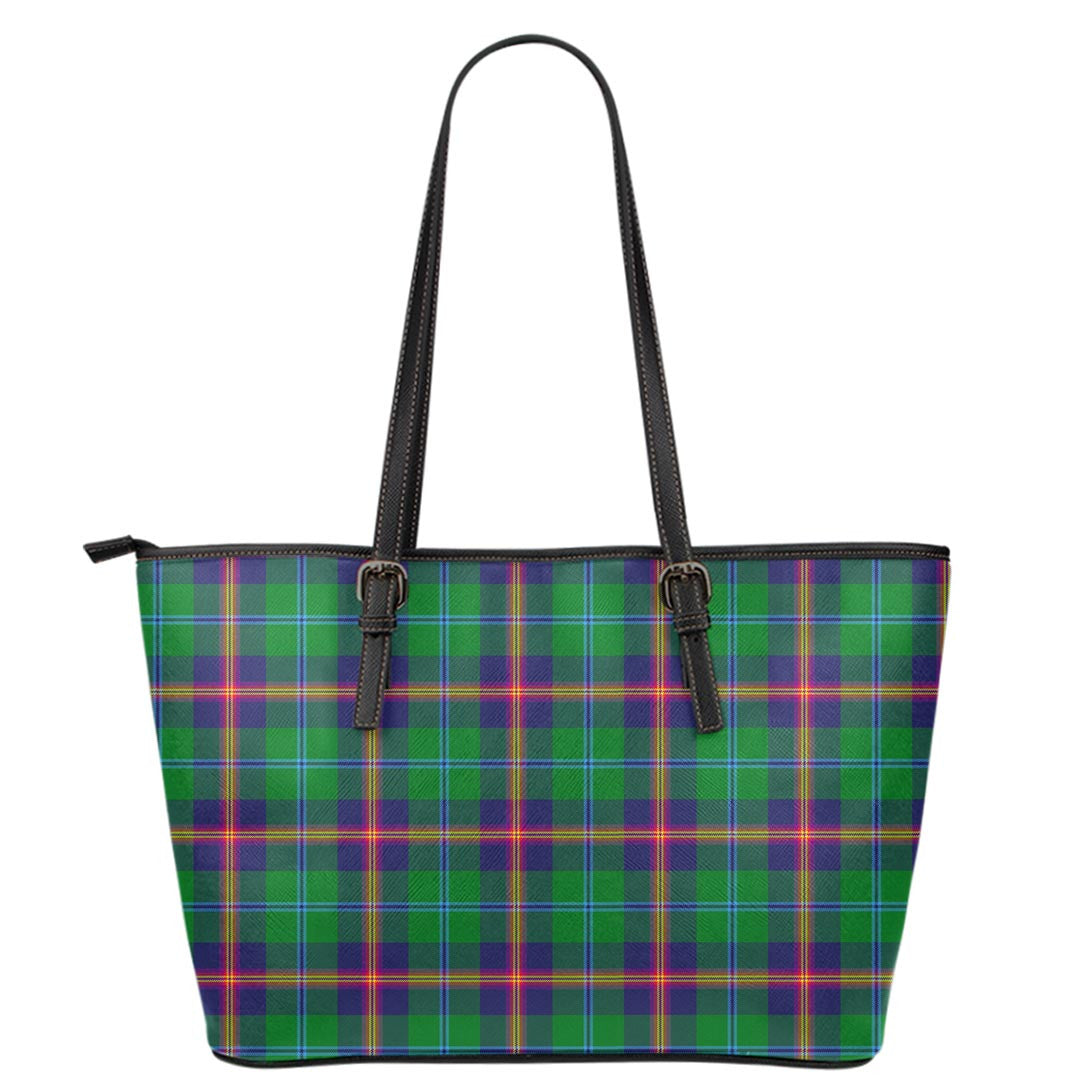 Young Modern Tartan Plaid Leather Tote