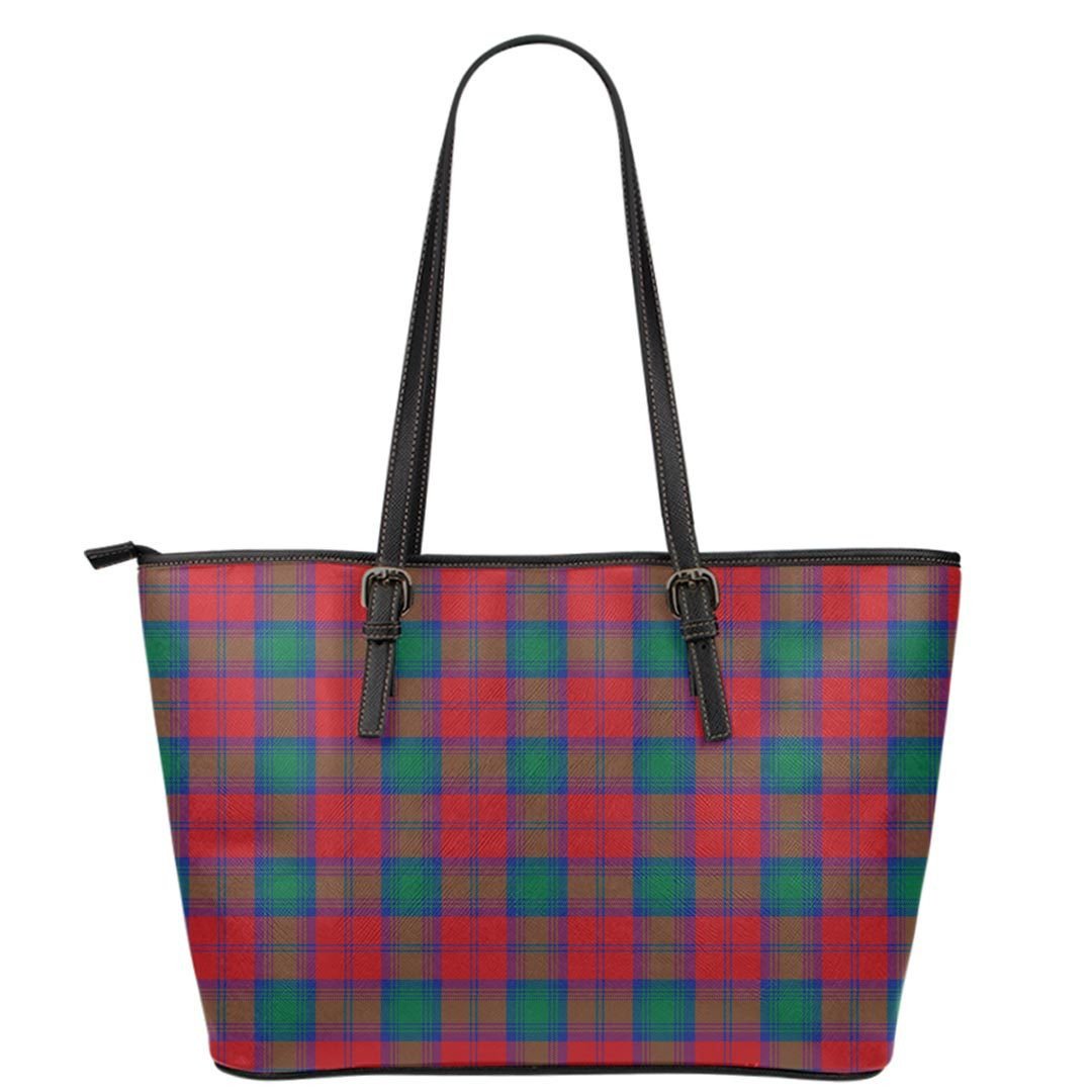 Lindsay Modern Tartan Plaid Leather Tote