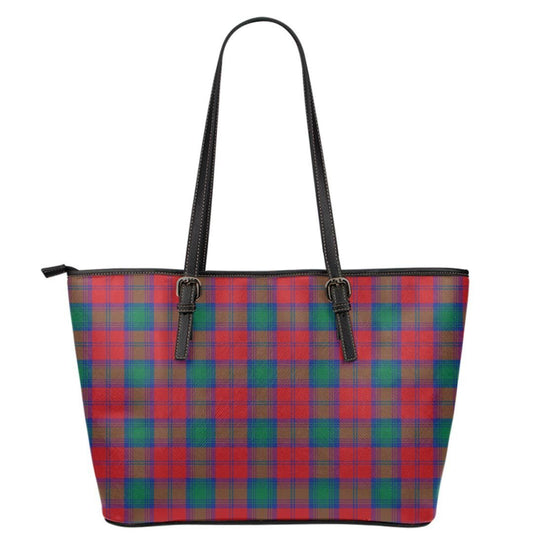 Lindsay Modern Tartan Plaid Leather Tote