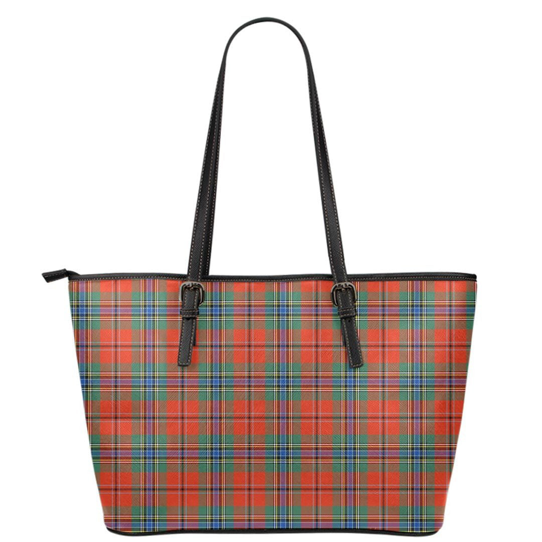 MacLean of Duart Ancient Tartan Plaid Leather Tote