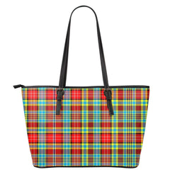 Ogilvie Hunting Ancient Tartan Plaid Leather Tote