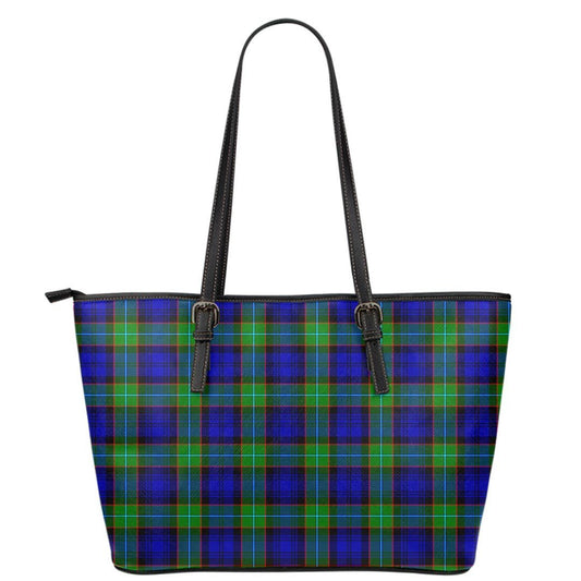 Sempill Modern Tartan Plaid Leather Tote