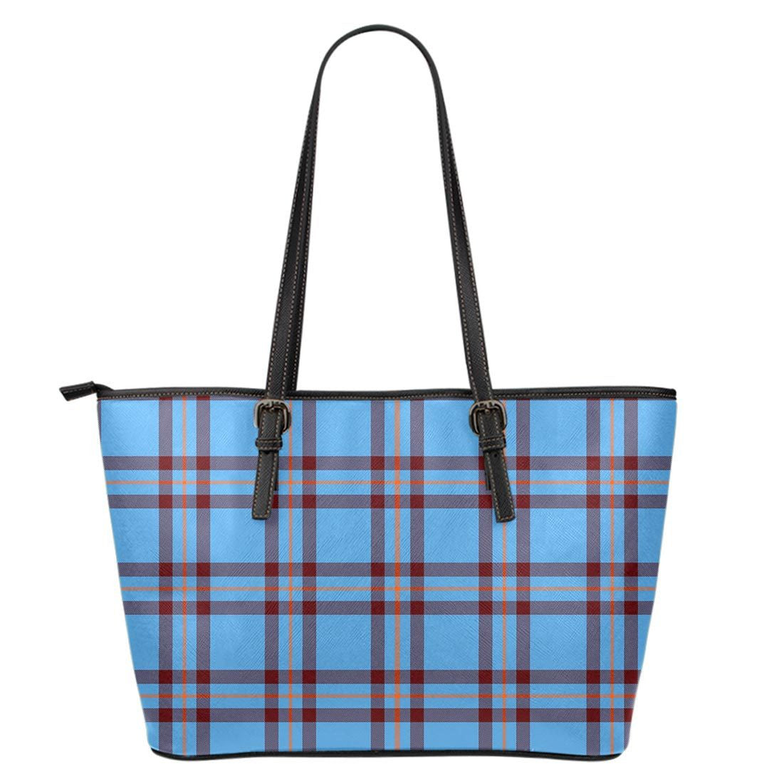 Elliot Ancient Tartan Plaid Leather Tote