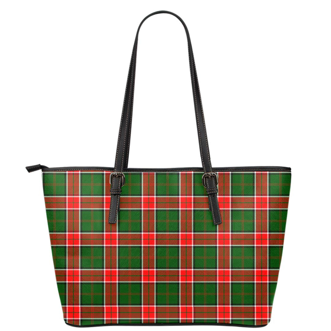 Pollock Modern Tartan Plaid Leather Tote