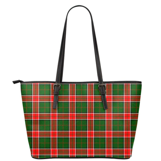 Pollock Modern Tartan Plaid Leather Tote