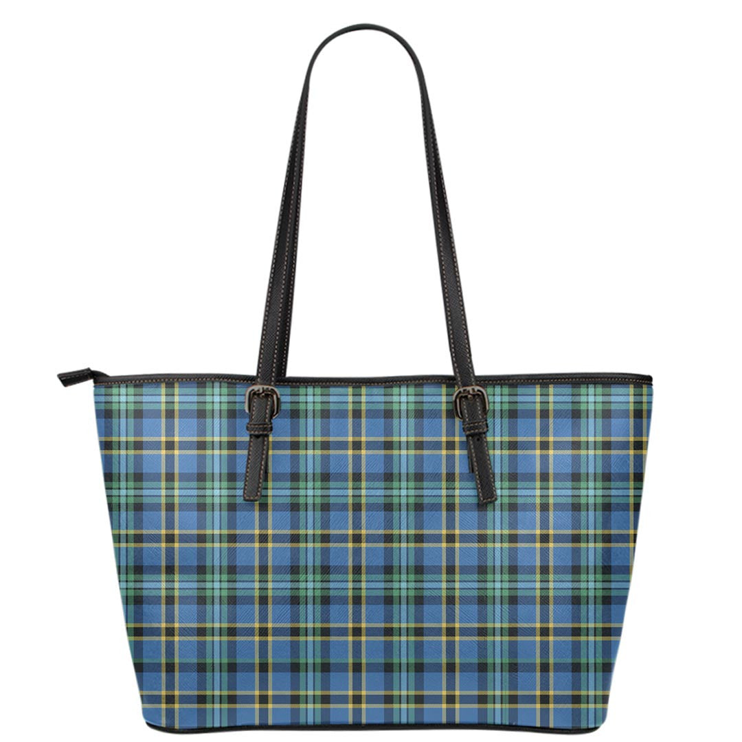 Weir Ancient Tartan Plaid Leather Tote