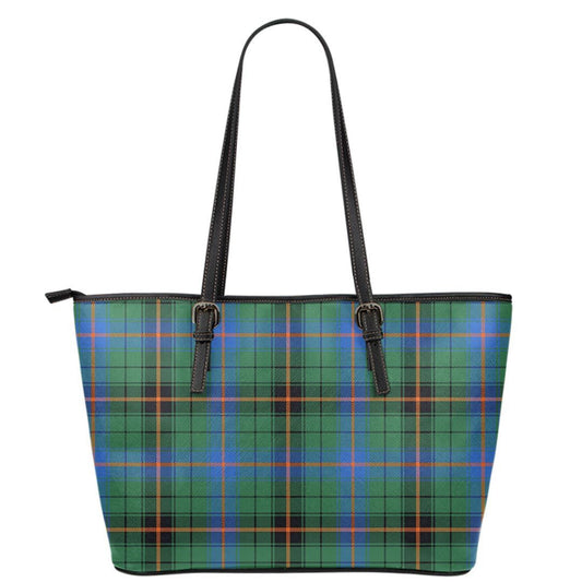 Davidson Ancient Tartan Plaid Leather Tote