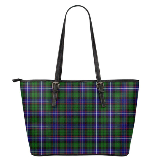 Russell Modern Tartan Plaid Leather Tote