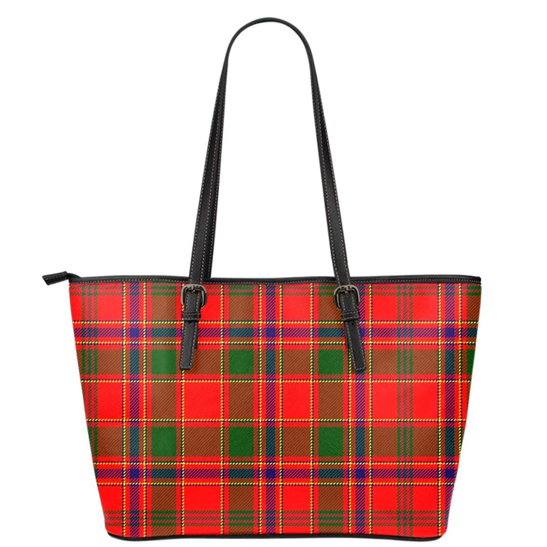 Munro Modern Tartan Plaid Leather Tote