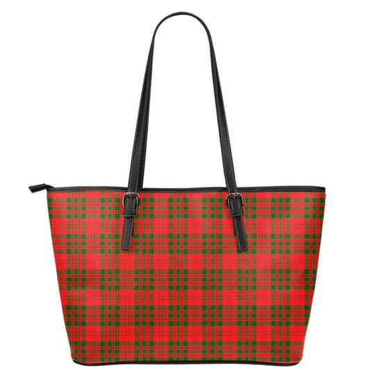 Livingstone Modern Tartan Plaid Leather Tote