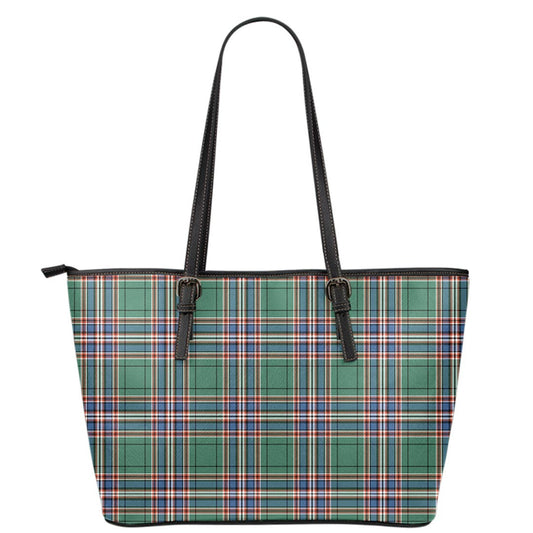 MacFarlane Hunting Ancient Tartan Plaid Leather Tote