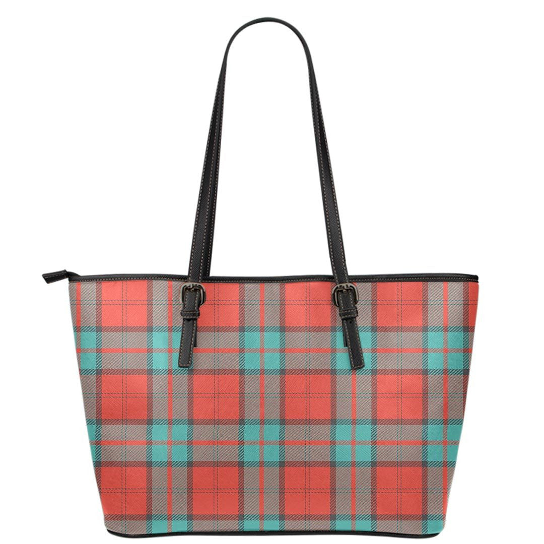 Dunbar Ancient Tartan Plaid Leather Tote