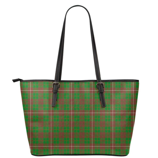 MacKinnon Hunting Modern Tartan Plaid Leather Tote