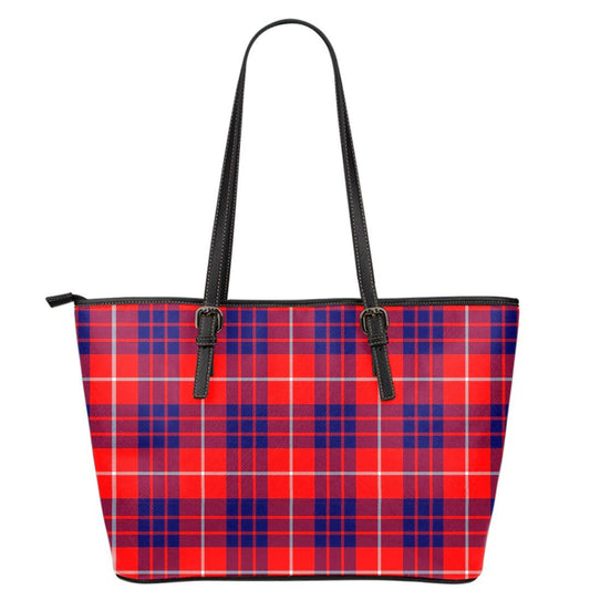 Hamilton Modern Tartan Plaid Leather Tote