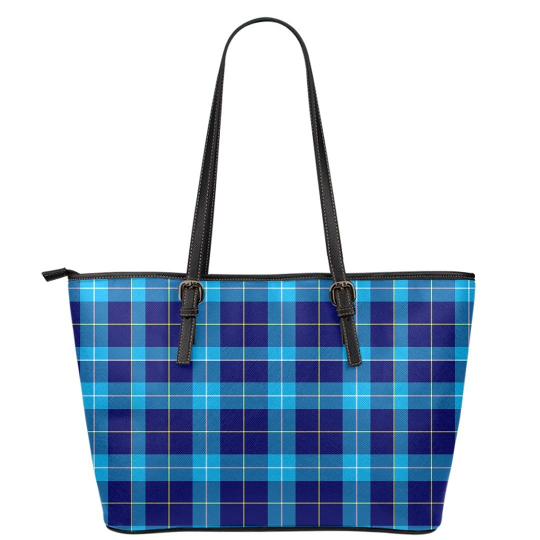 MacSporran Ancient Tartan Plaid Leather Tote