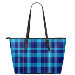 MacSporran Ancient Tartan Plaid Leather Tote