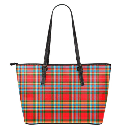 Chattan Tartan Plaid Leather Tote