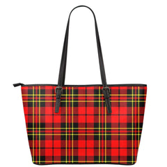 Brodie Modern Tartan Plaid Leather Tote