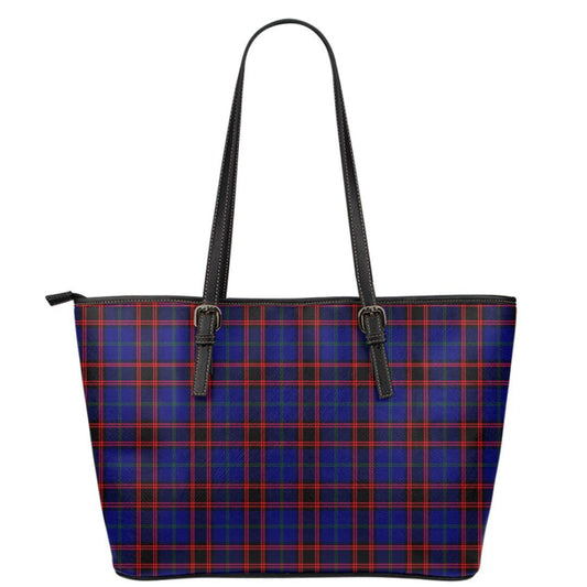 Home Modern Tartan Plaid Leather Tote