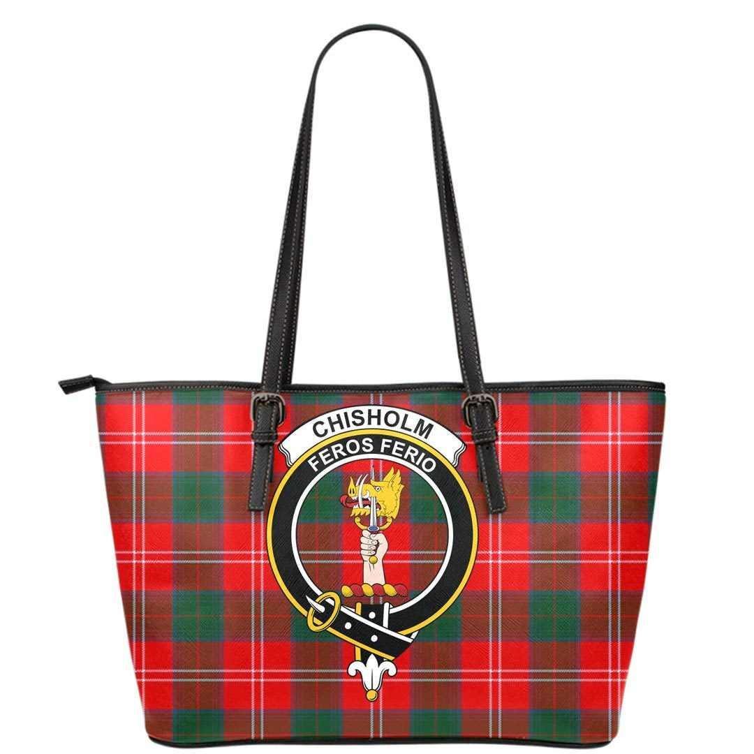 Chisholm Modern Tartan Crest Leather Tote