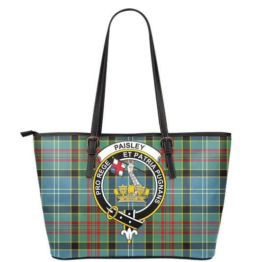 Paisley District Tartan Crest Leather Tote