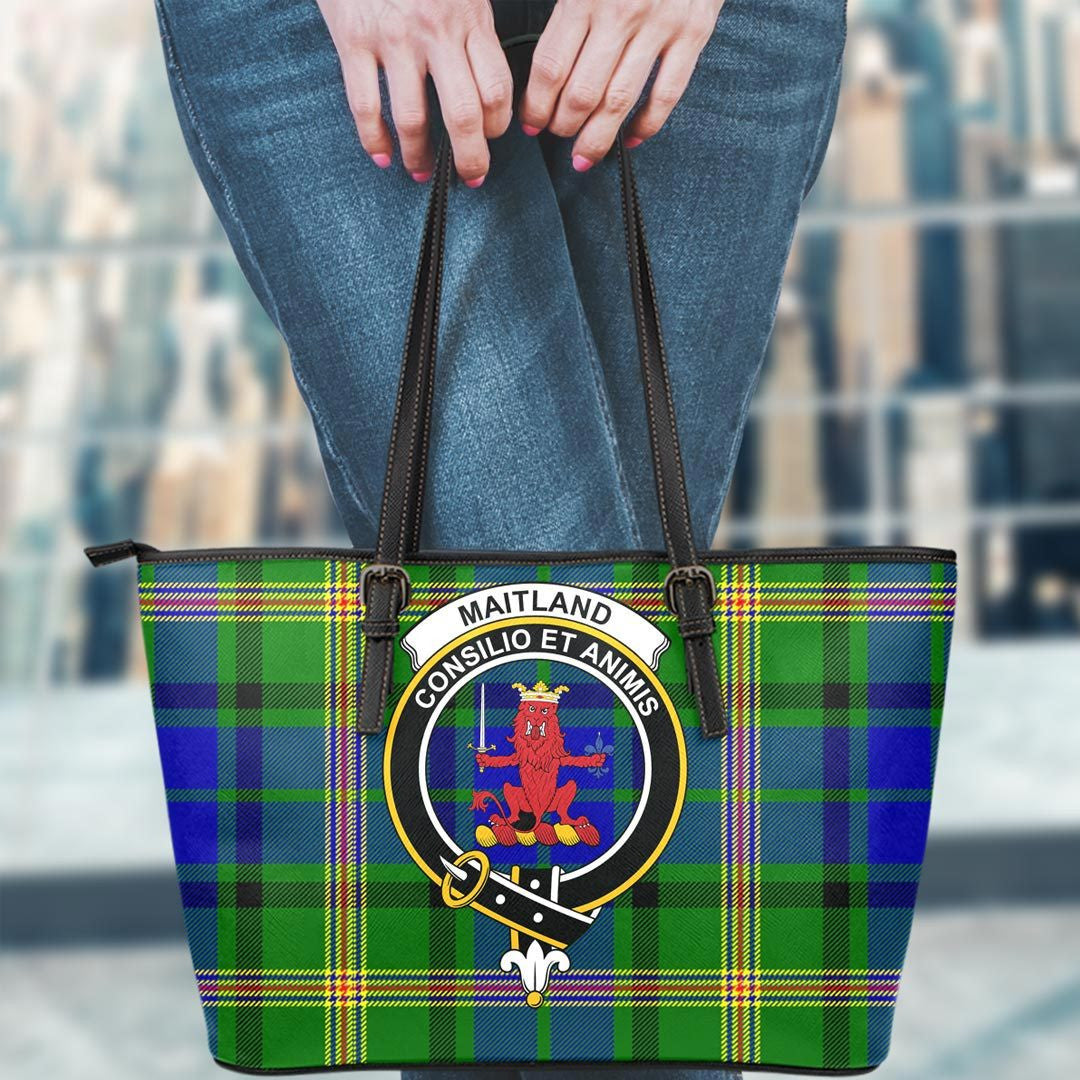 Maitland Tartan Crest Leather Tote