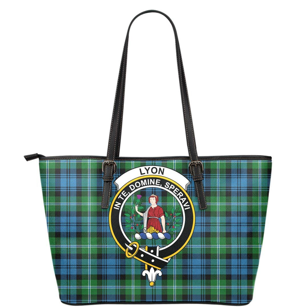 Lyon Clan Tartan Crest Leather Tote