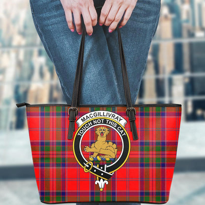 MacGillivray Modern Tartan Crest Leather Tote