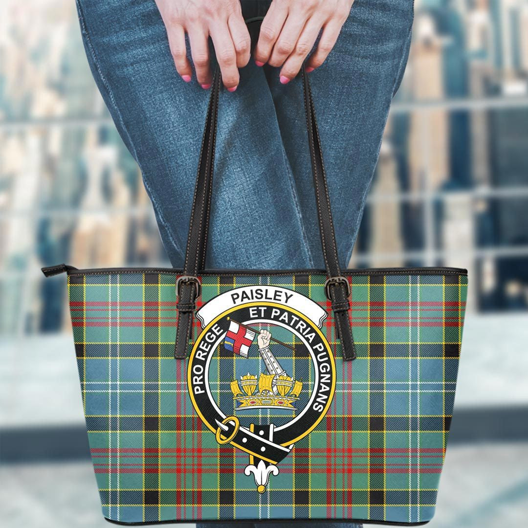 Paisley District Tartan Crest Leather Tote