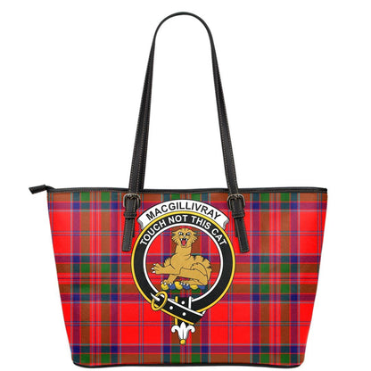 MacGillivray Modern Tartan Crest Leather Tote