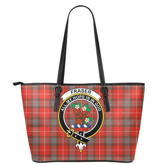 Fraser Weathered Tartan Crest Leather Tote