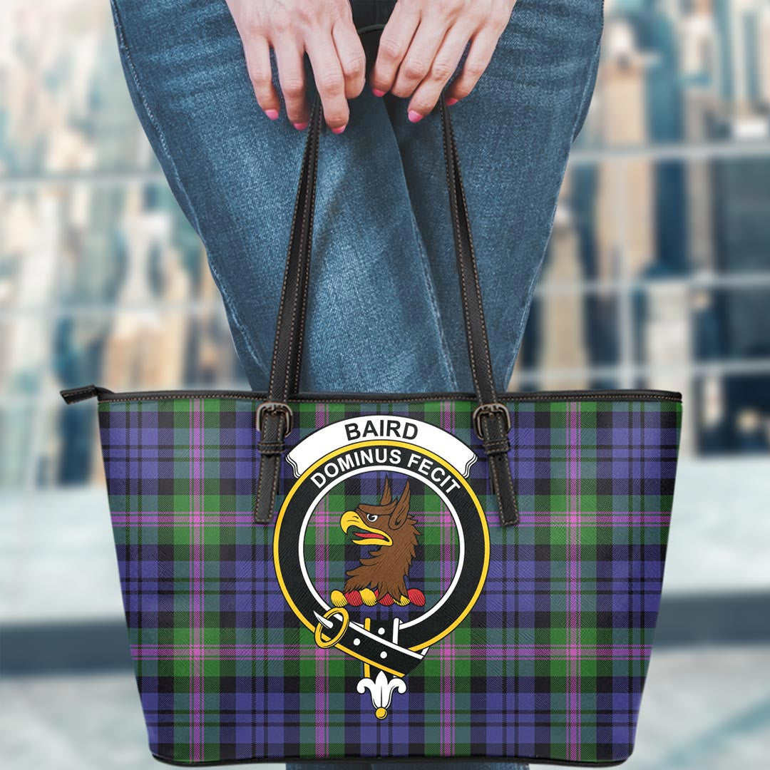 Baird Modern Tartan Crest Leather Tote