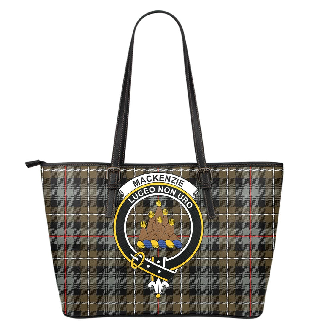 MacKenzie Weathered Tartan Crest Leather Tote