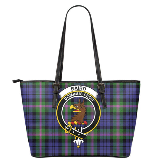 Baird Modern Tartan Crest Leather Tote