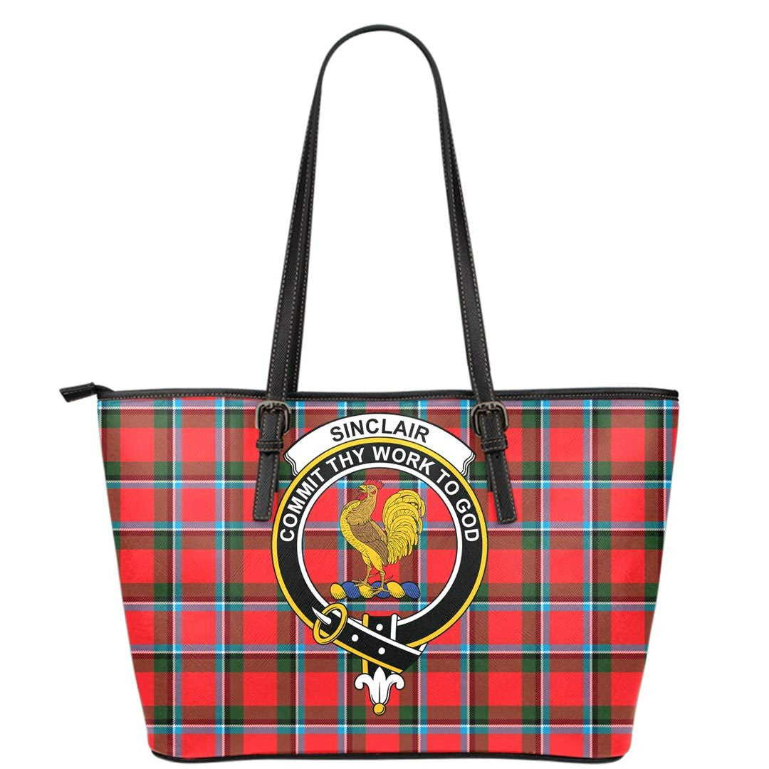 Sinclair Modern Tartan Crest Leather Tote