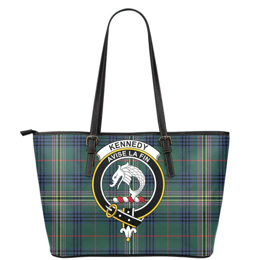 Kennedy Modern Tartan Crest Leather Tote