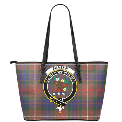 Fraser Hunting Modern Tartan Crest Leather Tote