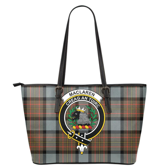 MacLaren Weathered Tartan Crest Leather Tote