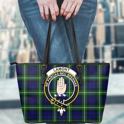 Lamont Modern Tartan Crest Leather Tote