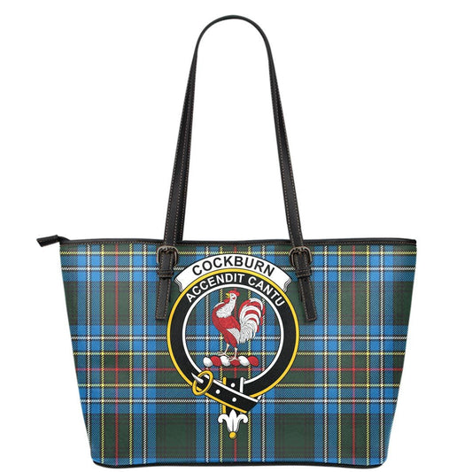 Cockburn Modern Tartan Crest Leather Tote