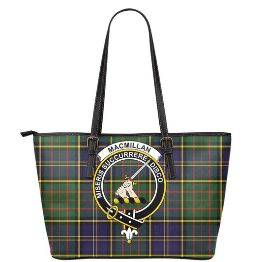 MacMillan Hunting Modern Tartan Crest Leather Tote