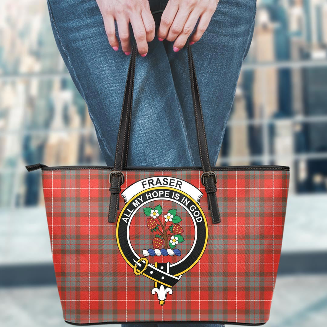 Fraser Weathered Tartan Crest Leather Tote