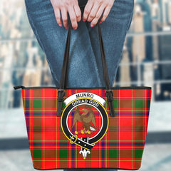 Munro Modern Tartan Crest Leather Tote